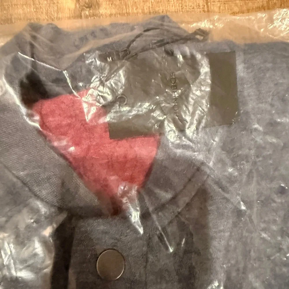 NWT Bonobos Men Quilted Bomber Jacket Heather‎ Navy Academia Snap Front Preppy M
